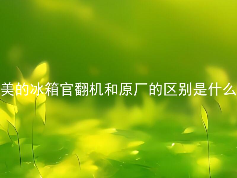 美的冰箱官翻机和原厂的区别是什么