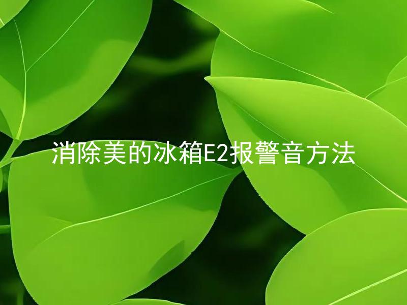 消除美的冰箱E2报警音方法 美的冰箱E2报警音响起是什么原因？如何快速排除？