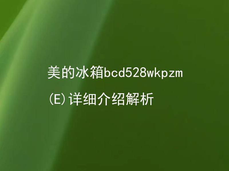 美的冰箱bcd528wkpzm(E)详细介绍解析 美的冰箱BCD528WKPZM(E)有哪些特别之处？