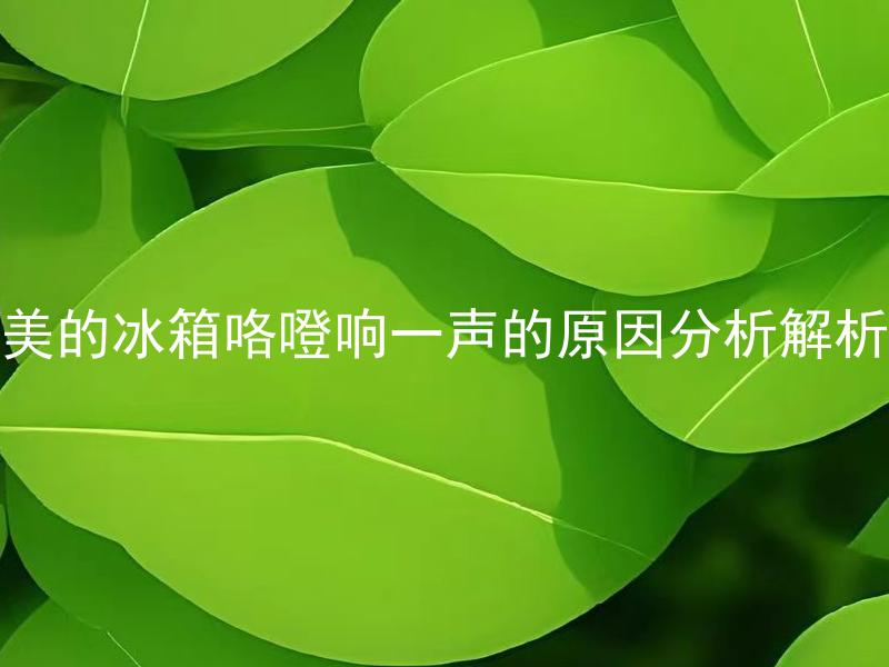美的冰箱咯噔响一声的原因分析解析 美的冰箱咯噔响一声可能是什么导致的？