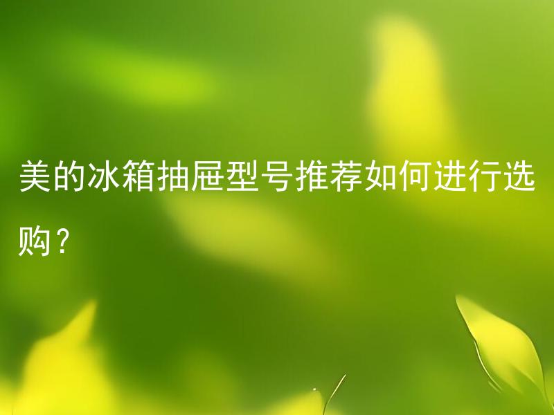 美的冰箱抽屉型号推荐如何进行选购？ 美的冰箱抽屉舒适性如何，如何优化冰箱空间利用率？