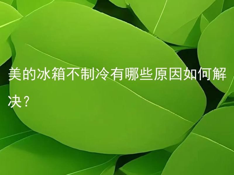 美的冰箱不制冷有哪些原因如何解决？ 美的冰箱出现温度过高问题应该如何排查和处理？