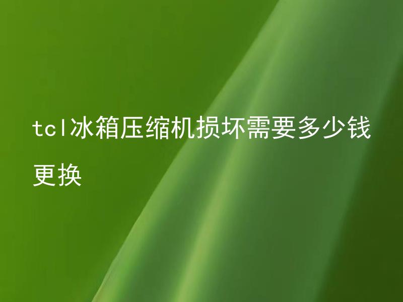 tcl冰箱压缩机损坏需要多少钱更换 tcl冰箱压缩机损坏如何判断，更换需要注意什么？