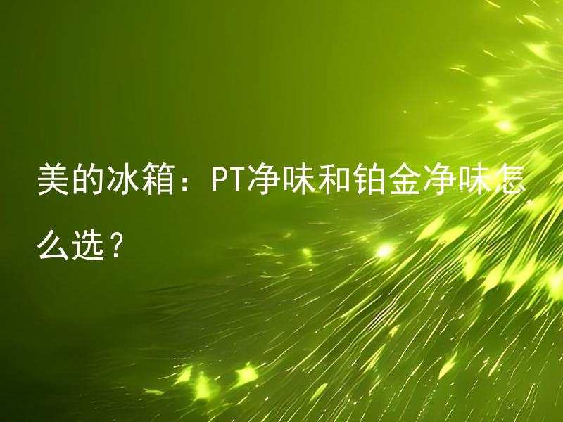 美的冰箱：PT净味和铂金净味怎么选？ 美的冰箱的PT净味和铂金净味有什么不同？该如何做出选择？
