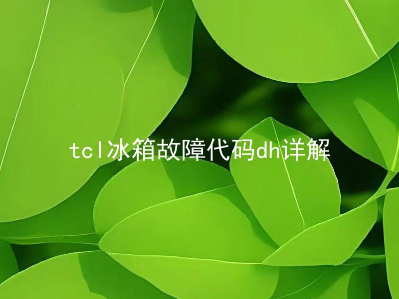 tcl冰箱故障代码dh详解 tcl冰箱出现故障代码DH时应该如何处理？