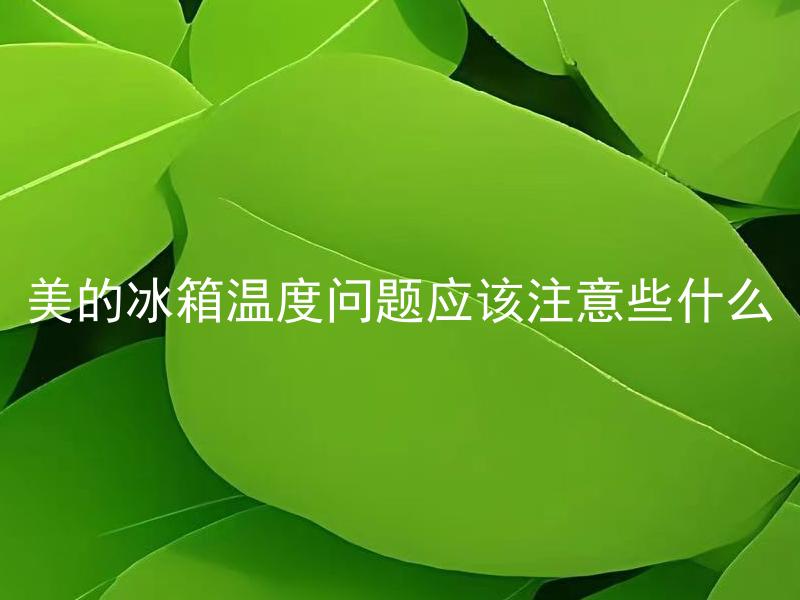 美的冰箱温度问题应该注意些什么 美的冰箱温度怎样设定更科学合理？