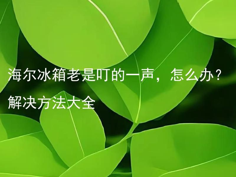 海尔冰箱老是叮的一声，怎么办？解决方法大全 海尔冰箱老是叮的一声是什么故障？如何快速诊断和解决？