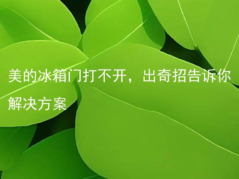 美的冰箱门打不开，出奇招告诉你解决方案 美的冰箱不能开门时应该怎么办？