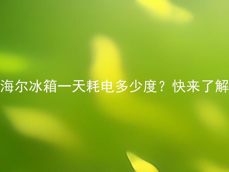 海尔冰箱一天耗电多少度？快来了解 怎样降低海尔冰箱的能耗，减轻家庭负担？