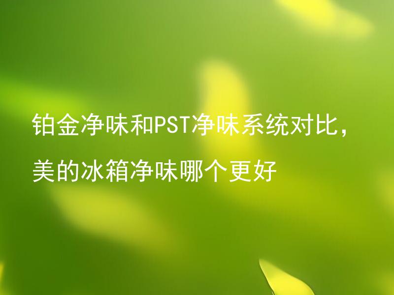铂金净味和PST净味系统对比，美的冰箱净味哪个更好 美的冰箱的PST净味系统和铂金净味，哪种更有效呢？