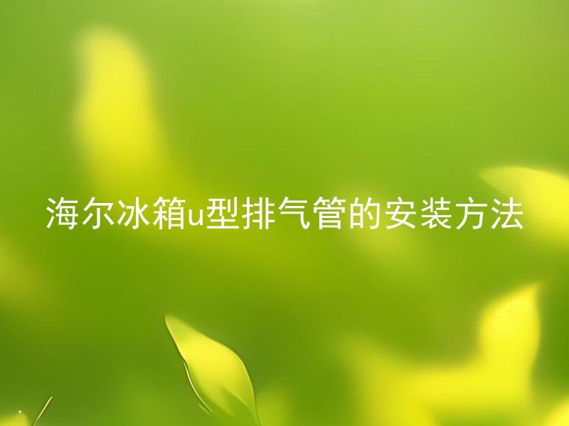 海尔冰箱u型排气管的安装方法 海尔冰箱u型排气管的安装需要注意哪些细节？
