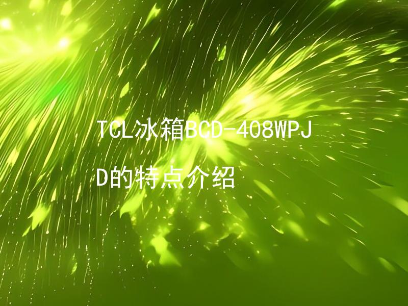 TCL冰箱BCD-408WPJD的特点介绍 TCL冰箱BCD-408WPJD适合哪些家庭使用？