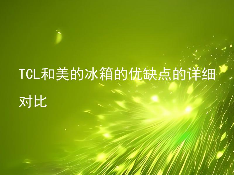 TCL和美的冰箱的优缺点的详细对比