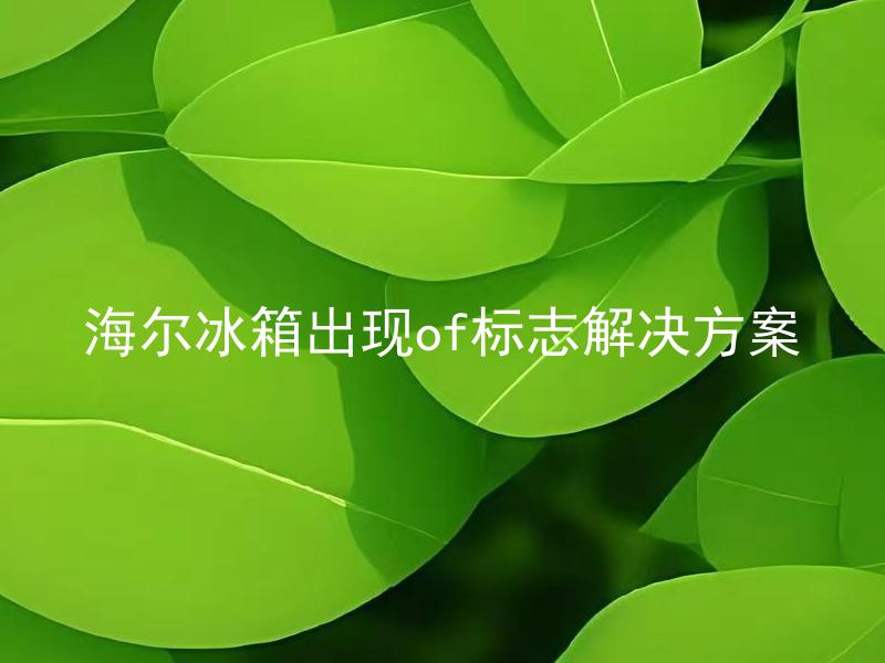 海尔冰箱出现of标志解决方案 海尔冰箱为什么会出现of标志，应该如何解决？