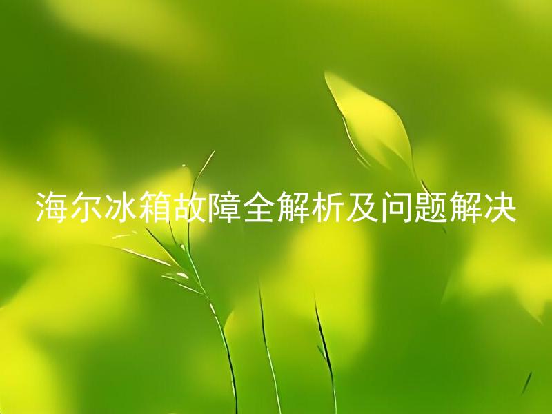 海尔冰箱故障全解析及问题解决 海尔冰箱出现故障后应该如何排除？