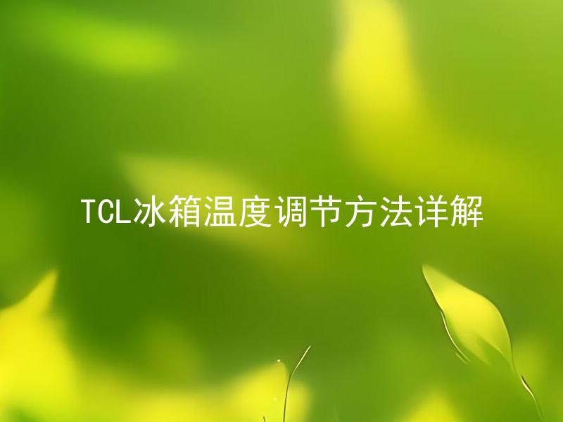 TCL冰箱温度调节方法详解 如何根据季节变化调节TCL冰箱温度？