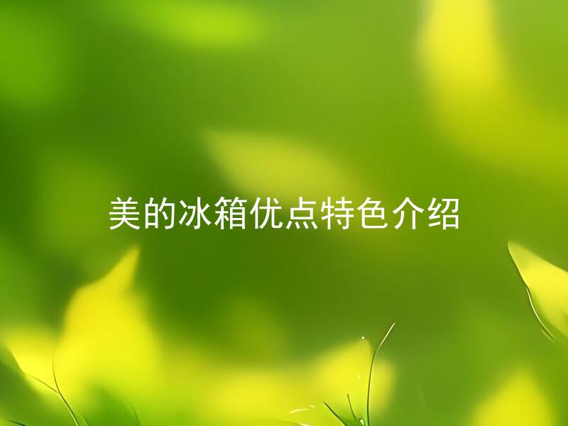 美的冰箱优点特色介绍 美的冰箱有哪些高端配置？