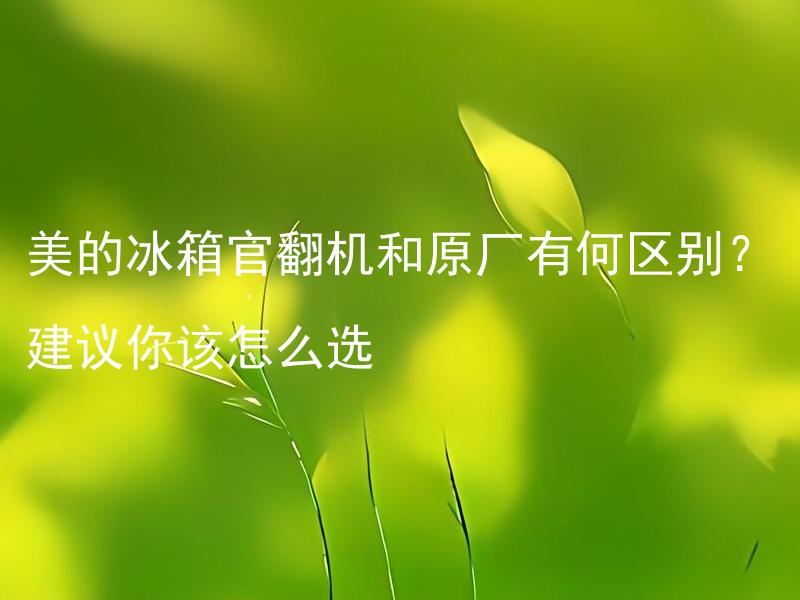 美的冰箱官翻机和原厂有何区别？建议你该怎么选 如何选择适合自己的冰箱品牌和型号？