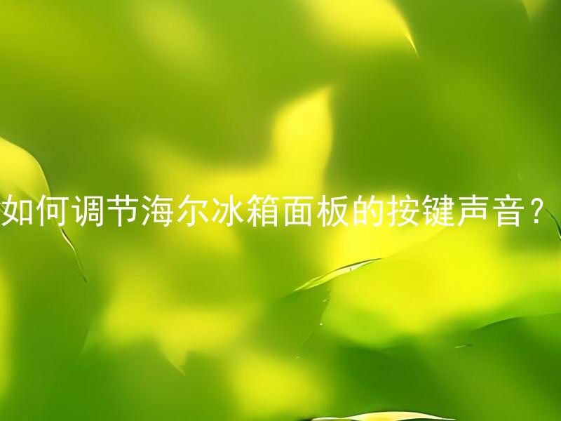 如何调节海尔冰箱面板的按键声音？ 海尔冰箱面板的按键声音太大怎么办？