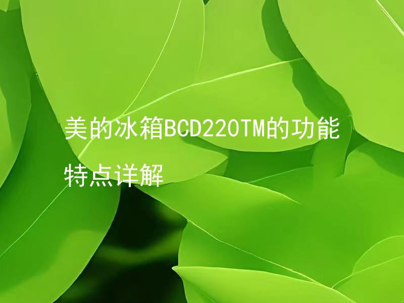 美的冰箱BCD220TM的功能特点详解