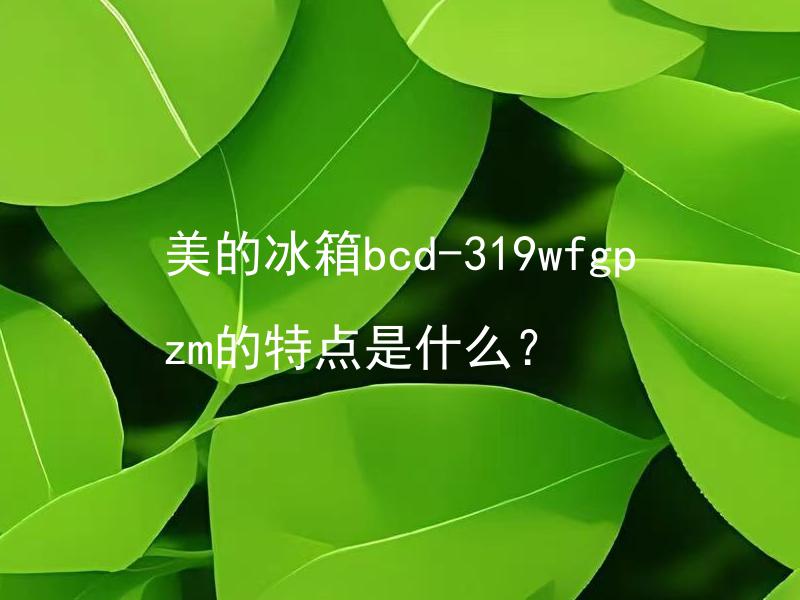 美的冰箱bcd-319wfgpzm的特点是什么？ 美的冰箱bcd-319wfgpzm使用寿命有多久？