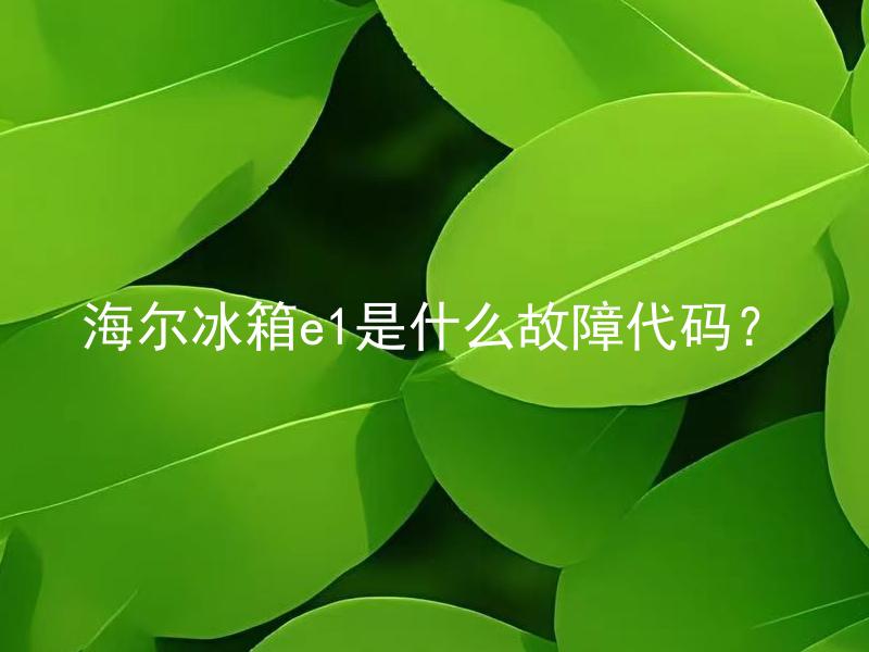 海尔冰箱e1是什么故障代码？ 海尔冰箱e1错误代码意味着什么问题？