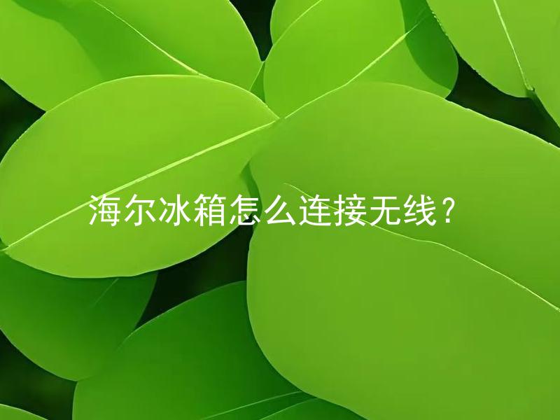 海尔冰箱怎么连接无线？ 海尔冰箱是否支持手机远程无线连接控制？