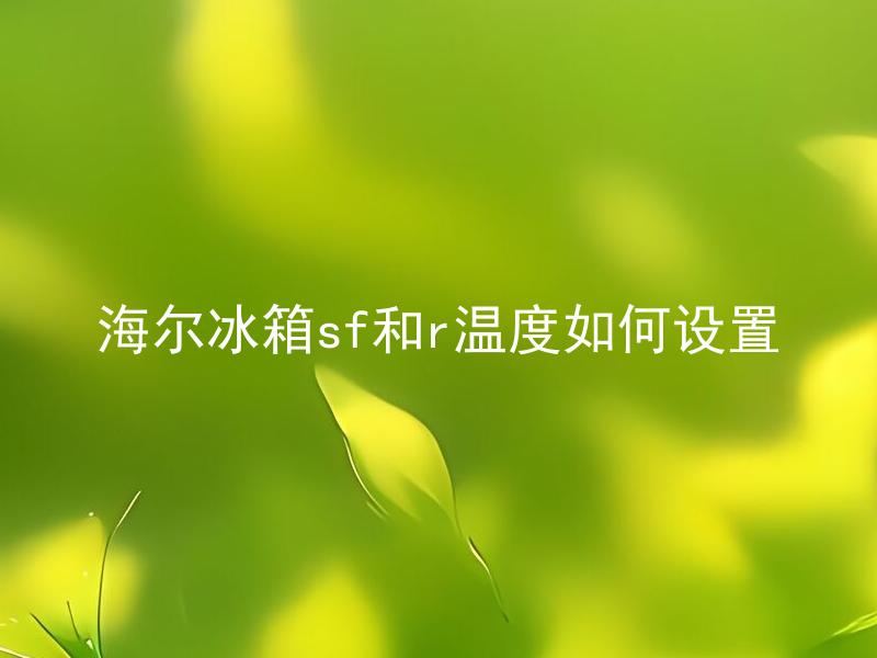海尔冰箱sf和r温度如何设置 海尔冰箱sf和r分别适合存储哪些食材？