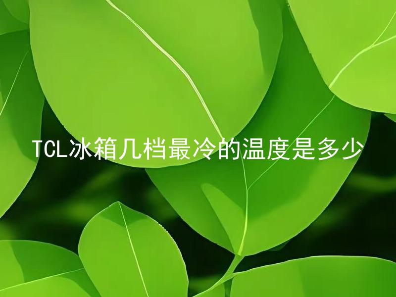 TCL冰箱几档最冷的温度是多少 TCL冰箱几档最冷的温度对食物有影响吗？