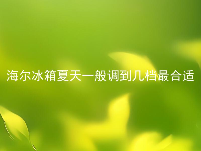 海尔冰箱夏天一般调到几档最合适 海尔冰箱有多少档，哪档是最适合夏天的？