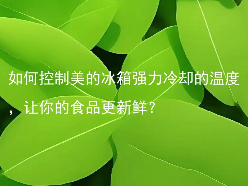 如何控制美的冰箱强力冷却的温度，让你的食品更新鲜？ 美的冰箱强力冷却温度过低该怎么办？