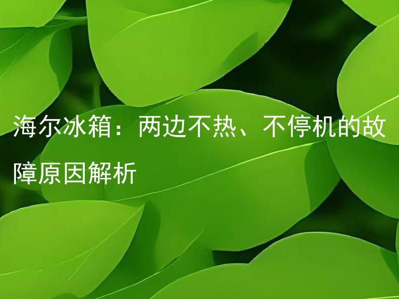 海尔冰箱：两边不热、不停机的故障原因解析 海尔冰箱为什么两边不热、不停机？故障可能有哪些原因？