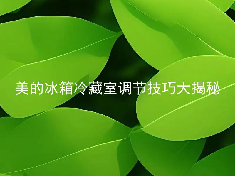 美的冰箱冷藏室调节技巧大揭秘 美的冰箱怎样才能让冷藏室保持恰当的温度？