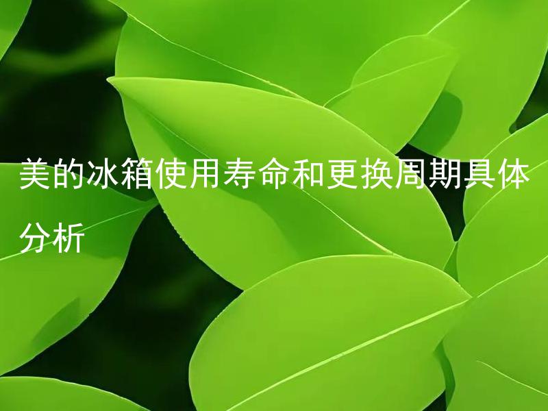 美的冰箱使用寿命和更换周期具体分析 美的冰箱使用寿命有哪些因素影响？如何确定更换周期？