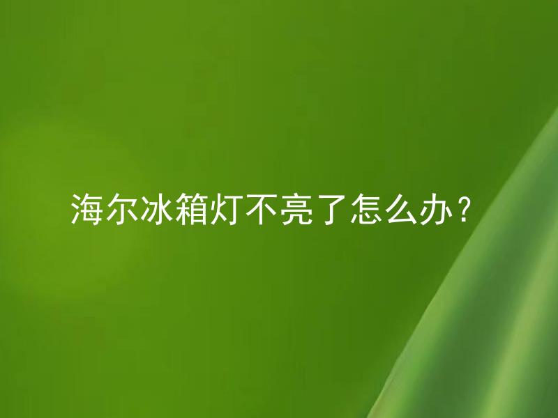海尔冰箱灯不亮了怎么办？ 海尔冰箱灯不亮了，该如何检修和更换？