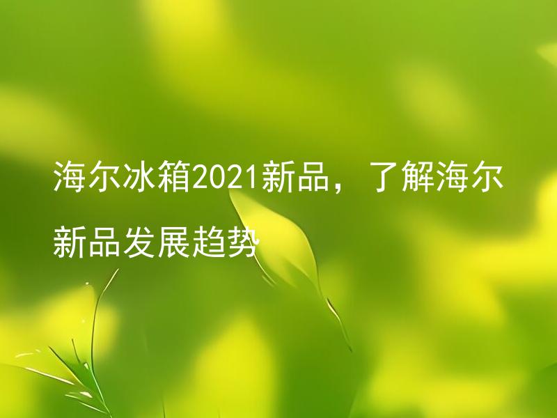 海尔冰箱2021新品，了解海尔新品发展趋势 海尔冰箱2021新品的主要特点是什么？