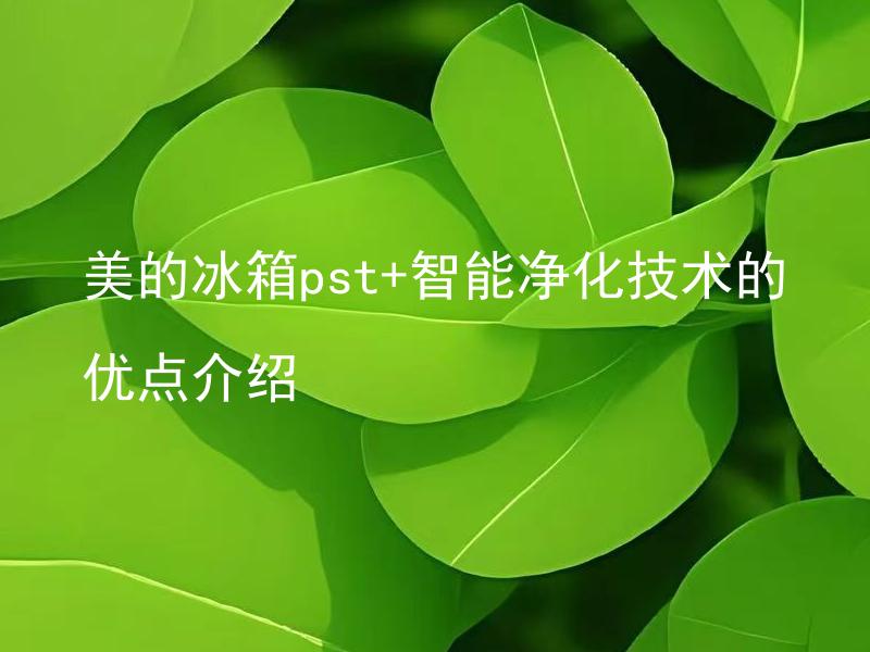 美的冰箱pst+智能净化技术的优点介绍 美的冰箱PST+智能净化技术能有效去除哪些污染物？