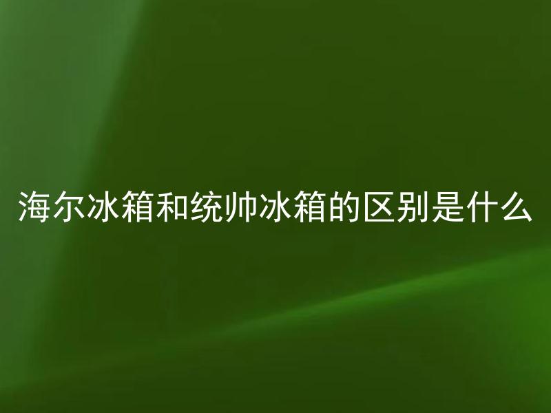 海尔冰箱和统帅冰箱的区别是什么 海尔冰箱和统帅冰箱在价格方面有什么区别吗？