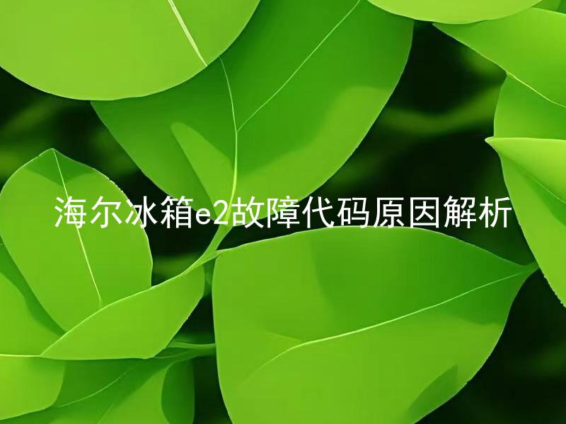海尔冰箱e2故障代码原因解析 海尔冰箱e2故障代码属于哪种故障类型？