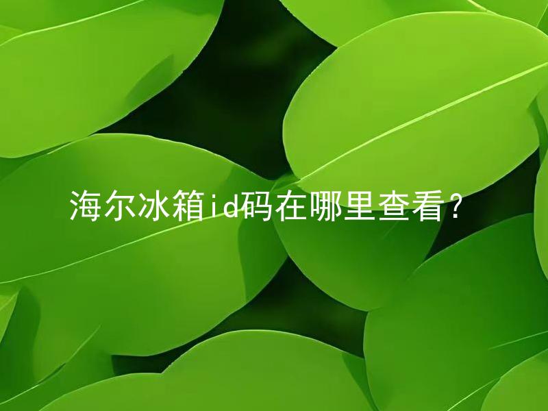 海尔冰箱id码在哪里查看？ 海尔冰箱id码有哪些作用？
