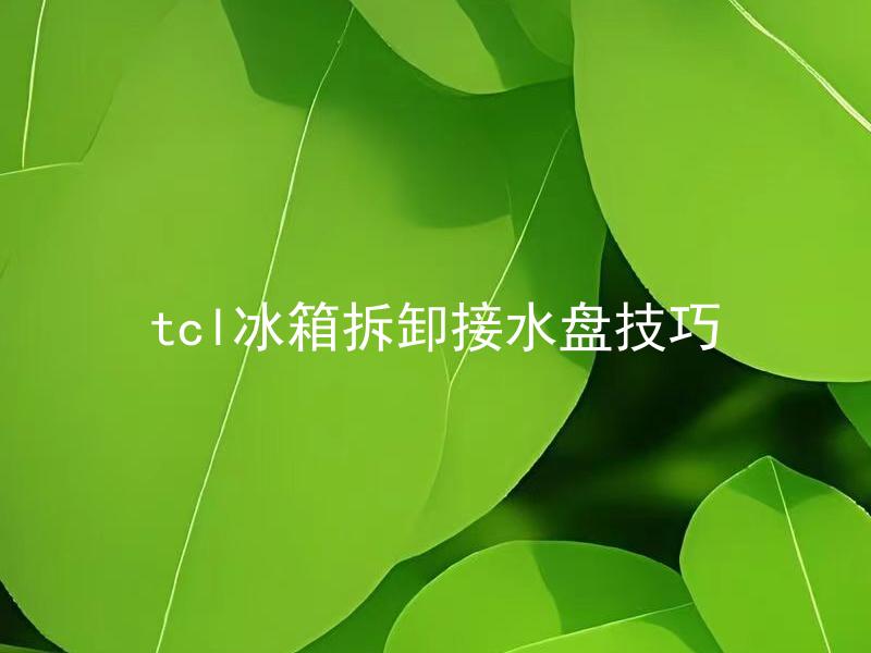 tcl冰箱拆卸接水盘技巧 如何正确拆卸tcl冰箱接水盘并进行清洗？