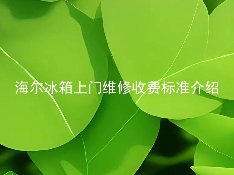 海尔冰箱上门维修收费标准介绍 海尔冰箱上门维修如何计价？