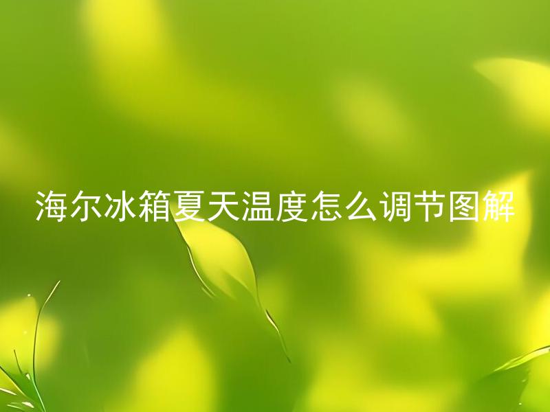 海尔冰箱夏天温度怎么调节图解 海尔冰箱怎样图解夏天温度调节？