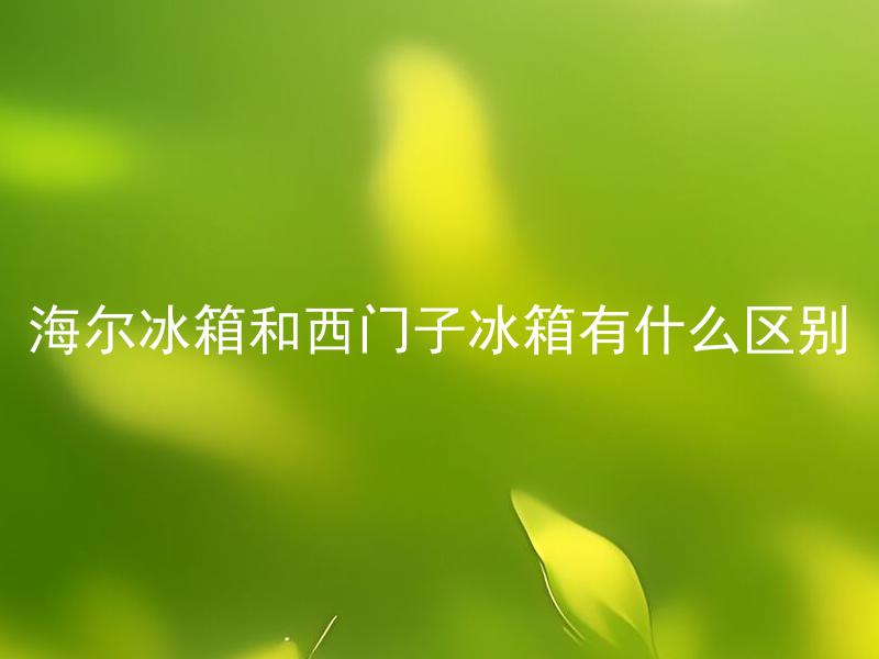 海尔冰箱和西门子冰箱有什么区别 海尔冰箱和西门子冰箱哪家更省电？