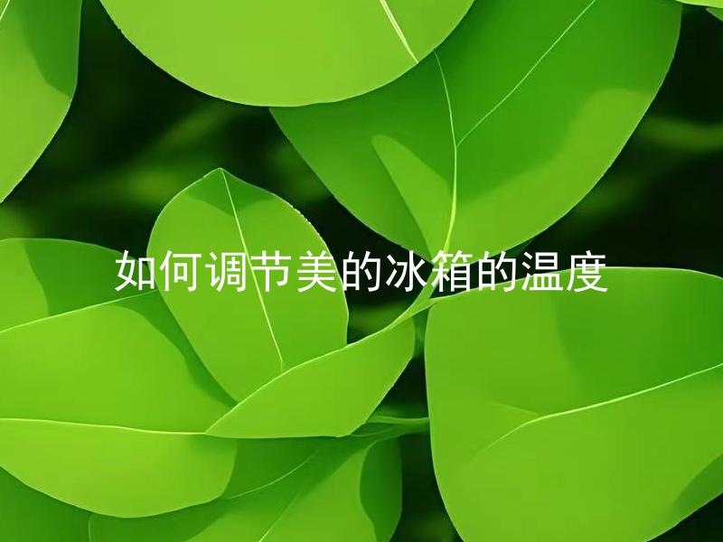 如何调节美的冰箱的温度 美的冰箱温度过高该怎么调节？