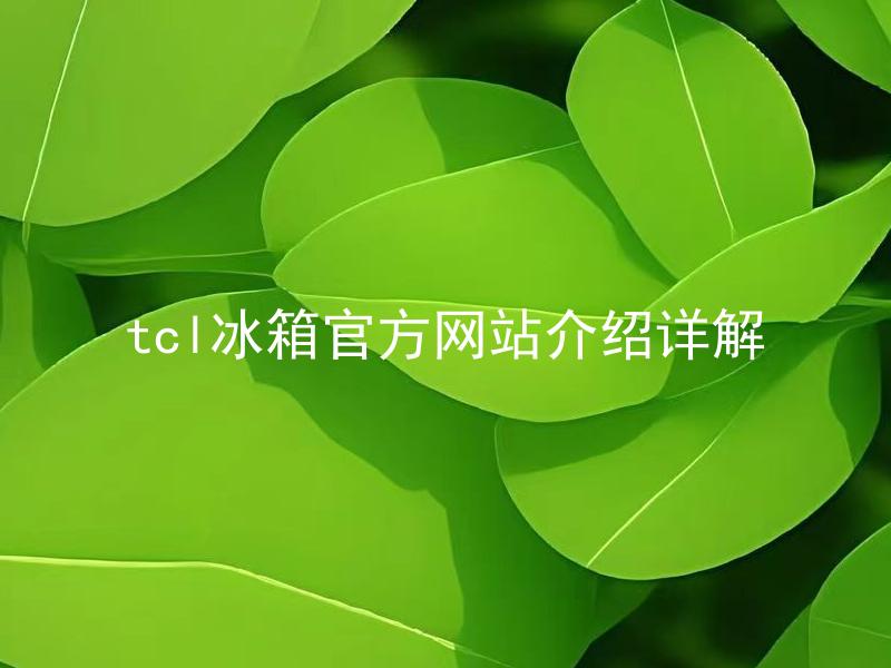 tcl冰箱官方网站介绍详解