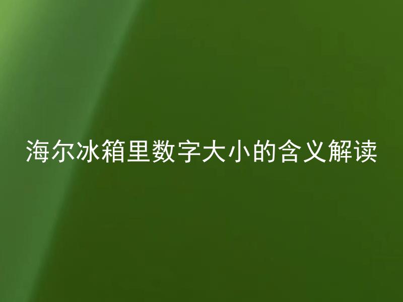 海尔冰箱里数字大小的含义解读 海尔冰箱里的数字大小与实际容积有关吗？