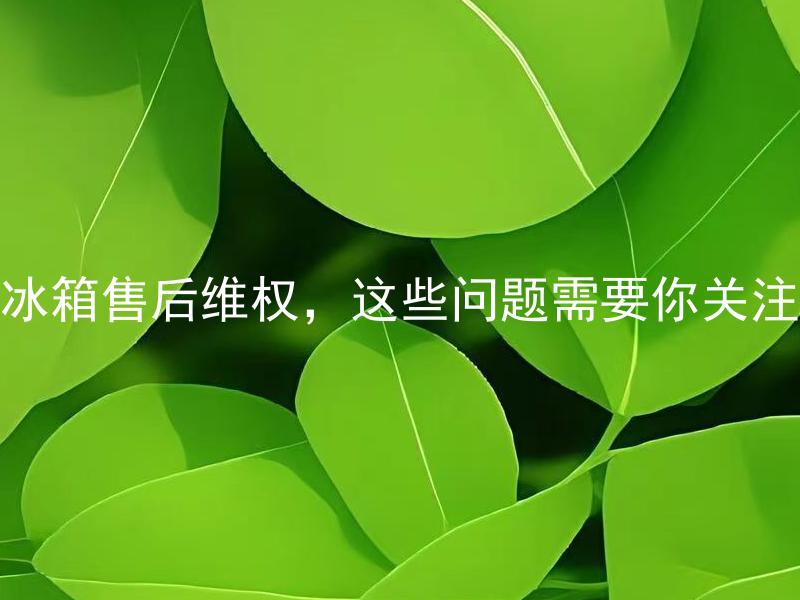 冰箱售后维权，这些问题需要你关注 冰箱售后服务哪些问题需要格外留意？