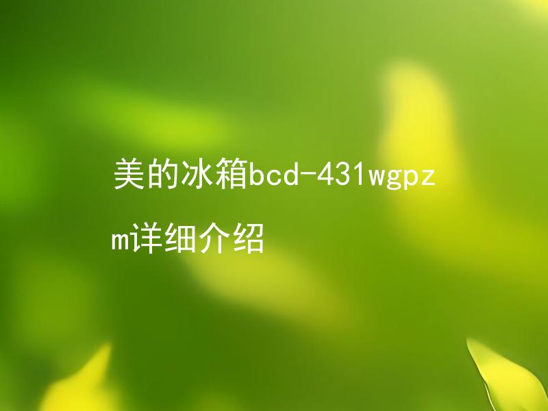 美的冰箱bcd-431wgpzm详细介绍