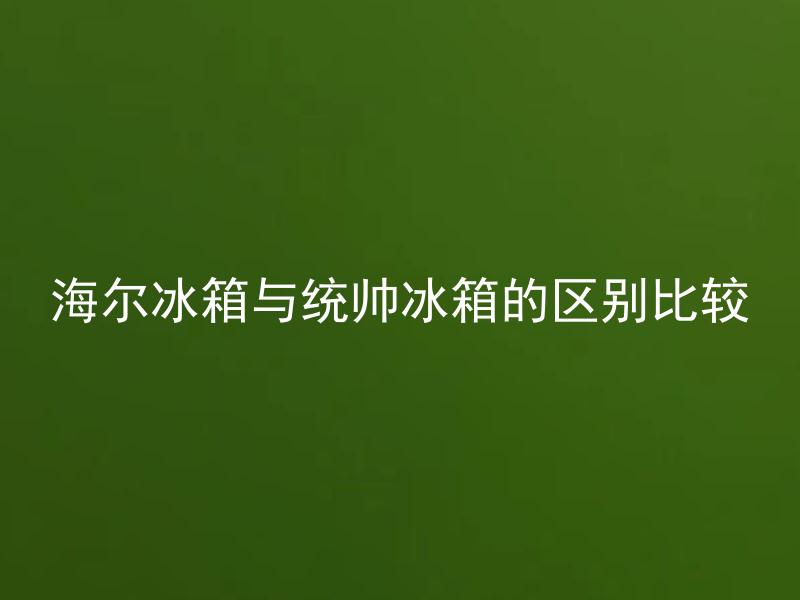 海尔冰箱与统帅冰箱的区别比较 海尔冰箱与统帅冰箱有哪些主要的技术和性能上的差异？